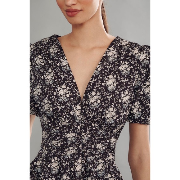Anthropologie Katerina button front Floral Print boho Short Sleeve Romper XL - Picture 2 of 14